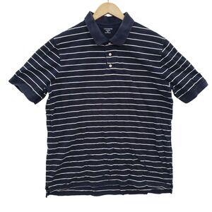 Croft & Barrow Mens‎ Performance Polo Shirt Navy White Stripe Short Sleeve XL